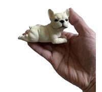 TALKLEK Bonita estatua de bulldog francés de 3.75 pulgadas, pequeña figura de bulldog francés de resina, decoración de dormitorio, oficina, escultura de bulldog, regalo conmemorativo, figura