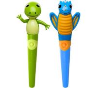 TalkTools® Jiggler™ | Rana y dragón | Masajeador facial oral masticable, juego de 2 masajeadores sensoriales orales | Terapia motora calmante para niños
