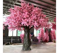 Tall Artificial Cherry Blossom Tree, Full Bloom Pink Flower Weather-Resistant Faux, for Indoor Landscaping & Decor(6 * 6M)