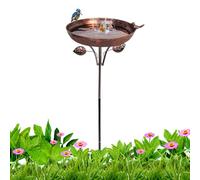 Tall Bird Bath, Standing Bird Feeder Bowl, Outdoor Water and Seed Basin, Decorative 5-Pronged Stake Design for Garden, Patio, Lawn, Courtyard, Landscaping, 12.01x38.58 pulgadas