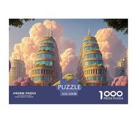 Tall Buildings of The Ai Work Building 1000 Piezas Papel Ecológico Rompecabezas Fairy Tale Landscape Liberador De Estrés Juego Familiar Puzzle para Niños Pequeños 52x38cm/1000pcs
