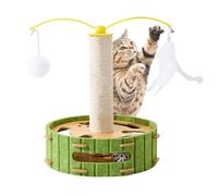Tall Cat Post Scratcher, interior Toy, 30/30/35 pulgadas, Vertical Scratching Pole, Boredom Busting Grooming Posts, Safe Ejercise Tower for Cats, Rabbs, and Puppies, Wooden