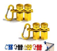 Tall Stair Gauges for Framing Square, Hexagonal Stable Lock with Holder & Hook for Carpentry & Circular Saw, Anti-Wobble Design, Adjustable Knobs, Stair Stringer Layout Tool (Yellow,2PCS)