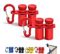 Tall Stair Gauges for Framing Square, Hexagonal Stable Lock with Holder & Hook for Carpentry & Circular Saw, Anti-Wobble Design, Adjustable Knobs, Stair Stringer Layout Tool (Red,2PCS)