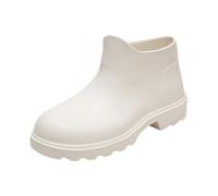 Talla 9 Blanco Women's Rain Boots Water Shoes Top Rubber Shoes Casual Moda al aire libre Trabajo Pesca Car Wash Kitchen No Slip Overshoes Zapatillas Para Mujeres Interiores Y Exteriores Impermeables