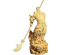 Talla de boj Dios de la Riqueza Estatua de Guanyu Guan Gong, Kwan Kuuan Yu, Guan Gong, Kwan Kung, Señor de la Guerra Héroe Guerrero Estatua de Guan Gong Tres Reinos Estatua de Buda Guandi Adornos de