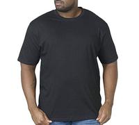 talla grande hombre camiseta Duque D555 Nuevo Algodón Puro Cuello Redondo Manga Corta ARRIBA - Negro, 3XL