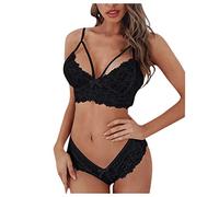 Talla sujetador pieza ropa interior flores más corsé encaje bralette mujeres dos ropa interior, Negro , 4XL