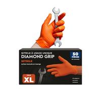 Talla XL || Guantes de Nitrilo Naranjas || Sin Polvo, Ambidiestros y de Un Solo Uso || Resistentes y Antideslizantes || Ideales para Uso Médico, Industrial y Doméstico