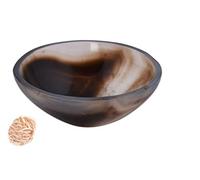 Tallado a mano de ónix negro Feng Shui Bowl Generador de energía espiritual Reiki Regalo Healing Cristal cargado de 2.7 a 3 pulgadas aprox. Con Rose Desert Selenite-Blessfull Healing