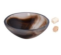 Tallado a mano de ónix negro Feng Shui Bowl Generador de energía espiritual Reiki Regalo Healing Cristal cargado de 2.7 a 3 pulgadas aprox. Con Rose Desert Selenita/Selenita Cube-Blessfull Healing