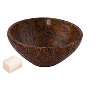 Tallado a mano Marium Jasper Feng Shui Bowl Generador de energía espiritual Reiki Gift Healing Crystal Charged 2.5 a 2.7 pulgadas aprox. Con Selenite Cube-Blessfull Healing