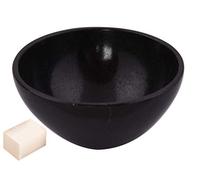 Tallado a mano Piedra de turmalina negra Cuenco de Feng Shui Generador de energía espiritual Reiki Regalo Healing Cristal cargado 3 pulgadas Aproximadamente con Selenita Cube-Blessfull Healing