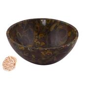 Tallado a mano Popppy Jasper Stone Feng Shui Bowl Generador de energía espiritual Reiki Gift Healing Crystal Charged 3 pulgadas Aproximadamente con Rose Desert Selenite-Blessfull Healing