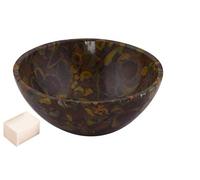 Tallado a mano Popppy Jasper Stone Feng Shui Bowl Generador de energía espiritual Reiki Gift Healing Crystal Charged 2 pulgadas Aproximadamente con Selenite Cube-Blessfull Healing