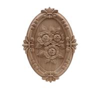 Tallado De Madera Calcomanía Apliques De Madera Natural Con Diseño De Flores Talladas Para Muebles Y Armarios Molduras De Madera Sin Pintar Figura Decorativa 30 X 22cm 2 Unidades