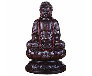 Tallado en Madera de ébano, Adornos de Buda Dari Tathagata, Amitabha, Madera Maciza, Sakyamuni Muni, Estatua de Buda Medicinal de Tres Tesoros