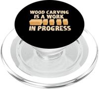 Tallado en madera es un trabajo en progreso divertido barra de progreso PopSockets PopGrip para MagSafe