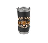 Tallador de madera antes del café Carpintería Amante del café Tallador de madera Vaso térmico de acero inoxidable de doble pared