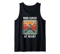 Tallador de Madera en el corazón Tallado en Madera Tallado en Madera carpintería Camiseta sin Mangas