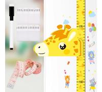 Tallador Magnético Infantil Jirafa 3D - Tablero de Crecimiento Autoadhesivo sin Perforar (180cm), Reinscribible con Bolígrafo & Pegatinas Animales, Suave & Impermeable