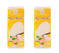 Tallarines de arroz medianos 3 mm 400 g Pack 2 unidades Fideos de arroz tailandeses para Pad Thai wok sopas ensaladas