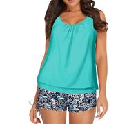 Tallas Grandes Mujer BañAdor Push up con Relleno Women's Spring/Summer Solid Color Camisole Split Sleeveless Bikini Set with Breast Topper Conjunto Bikini Mujer Bikinis 2026 Tanga (Mint Green, S)