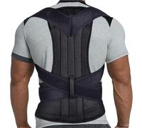 Tallas Grandes XS-5XL Corrector De Postura Faja Lumbar Soporte De Clavícula Ejercicio De Cuello Y Hombros Ajustable Erguirucho De Espalda Cinturón Corrector De Joroba(Black,L)