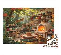 Taller de cerámica en la Jungla Puzzle de 1000 Piezas Puzzle para Adultos Papel Escena Luminosa Artesanía Relajación Familia Decoración Regalo 52x38cm/1000pcs