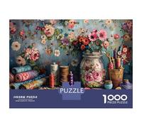Taller de Costura Floral 1000 Piezas Puzzle para Adultos Puzzle Cartón Grueso - Ultra Difícil, Relajación Y Creatividad, Regalo Ideal para Amigos Adultos 70x50cm/1000pcs