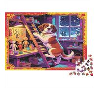 Taller de Perro Puzzle de 1000 Piezas Puzzle para Adultos Papel Invierno Sala de Creatividad Juguetes Relajación Familia Decoración Regalo 38x26cm/1000pcs