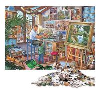 Taller del Artista Puzzles para Adultos 500 Piezas Cumpleaños Decoración Educational Game Juego De Rompecabezas Stress Relief Toy 500pcs (52x38cm)