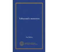 Talleyrand's memoiren