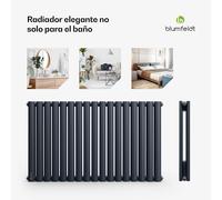 blumfeldt Radiador Vertical Agua Pared Bajo Consumo, Estufa para Baño 1445W, Radiadores Bajo Consumo Electricos para Pared, Posición, Estufas Verticales Electricas, Calefacción