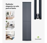 Tallheo 41 x 180 Radiador de baño Radiador tubular 1435 W Agua caliente 1/2 Blumfeldt