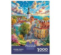 Tallin_ Estonia Puzzle 1000 Piezas para La Familia-Rompecabezas Difícil, Apto para Adultos Y Adolescentes A Partir De 14 Años 38x26cm/1000pcs