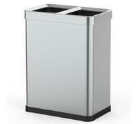 Tallin Open Top - Papelera de clasificación de 2 x 30 L, acero inoxidable, sin tapa, diseño moderno para oficina, cocina, hotel o restaurante