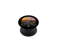 Tallin, Viejo, y, Pueblo, ocaso, en, olaf's Iglesia PopSockets PopGrip Adhesivo