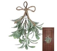 Tallo artificial de muérdago de Navidad, spray de cedro sintético esmerilado, guirnalda festiva de muérdago, ramas sintéticas para árbol de Navidad, manualidades, vacaciones