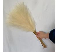 Tallos artificiales de hierba de las pampas estilo fuegos artificiales para decoración de jarrón, flores secas de seda sintética de 55 cm, decoración del hogar y la oficina (amarillo claro)