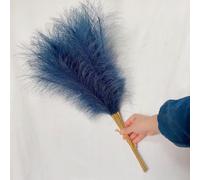 Tallos artificiales de hierba de las pampas estilo fuegos artificiales para decoración de jarrón, flores secas de seda sintética de 55 cm, decoración del hogar y la oficina (azul)