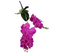 Tallos artificiales de orquídea mariposa con 12 cabezas de orquídeas de seda realistas, flores Phalaenopsis para interiores y exteriores, bodas, fiestas, decoración del hogar, 20 pulgadas (morado)
