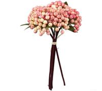 Tallos de bayas artificiales, púas de bayas de espuma realistas para centros de mesa de boda y detalles de decoración del hogar, ramo de frutas falsas de larga duración con bajo mantenimiento, (rojo