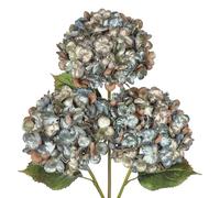 Tallos de hortensias artificiales de 23 pulgadas con cabezas de flores grandes de 15 cm, 3 piezas de arreglos florales de Navidad con purpurina para decoraciones de Navidad, centros de mesa de boda