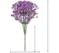 Tallos florales de PVC suave con aspecto de aliento de bebé, 3 por ramo para caminos de mesa, pasillos de ceremonia y proyectos creativos de mejora del hogar (morado)