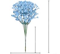 Tallos florales de PVC suave con aspecto de aliento de bebé, 3 por ramo para caminos de mesa, pasillos de ceremonia y proyectos creativos de mejora del hogar (azul claro)