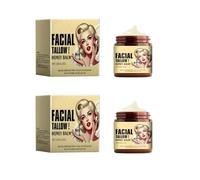 Tallow Balm Pure,120 g Original Wrinkle Defense Beef Tallow Bio Skincare, 100% Grass Fed Tallow and Raw Wild Honey, Beef Tallow and Honey Bálsamo, para la cara y el cuerpo, humedad batida (2 unidades)