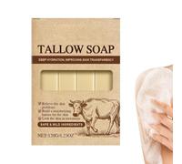 Tallow Soap Bar, 4 Piece Organic Nourishing Cleaner, Soothing Body Odor Soap for Hands, Underarms, Feet, Back, Bathroom, Hotel, Travel, Home, Daily Spa, Pool