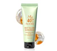 Tallow Sunscreen, SPF 40 Lightweight Non Greasy Nourishing Sunscreen Lotion For Face And Body, Broad Spectrum UV Protection Skincare For Women Men Summer Outdoor Travel Beach Sports Home Office Use