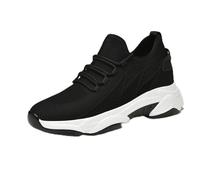 Tallure Sneakers, 1.6/2.4/3.1/3.9in Height Invisible Increase, Flexible Fit, Mesh Breathable, Height Increasing Shoes, For Women and Men (Black 1.6in,46)